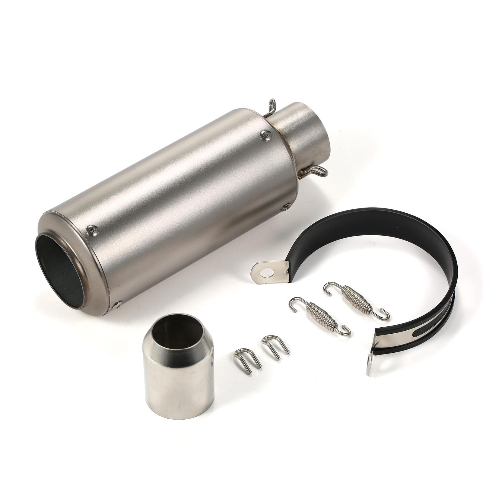 38-51mm Universal Motorcycle Exhaust Pipe Tail Refit Exhaust Muffler Fit for Motorcycles ATV silver