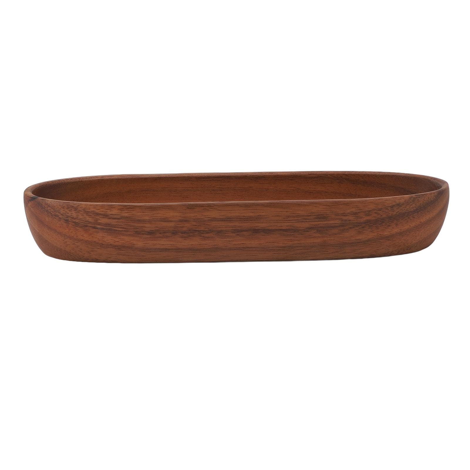 Wooden Salad Bowl Multipurpose Large Capacity Wooden Boat Shaped Bowl for Food Bread Fruits Snack L
