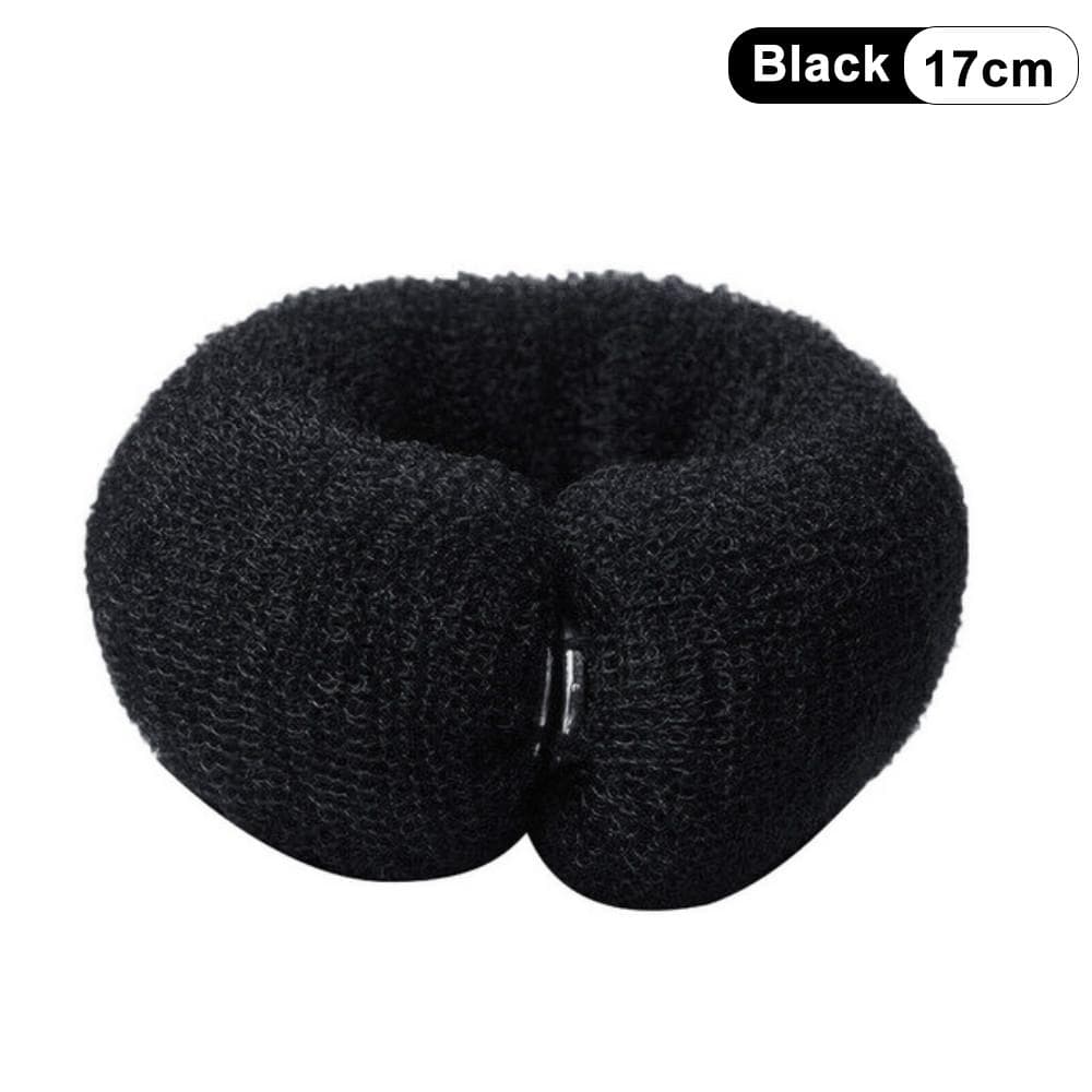 Fashion Hair Bun Maker Donut Magic Foam Sponge Easy Big Ring Hair Styling Tools Elastic Polyester Hair Band Accessories black