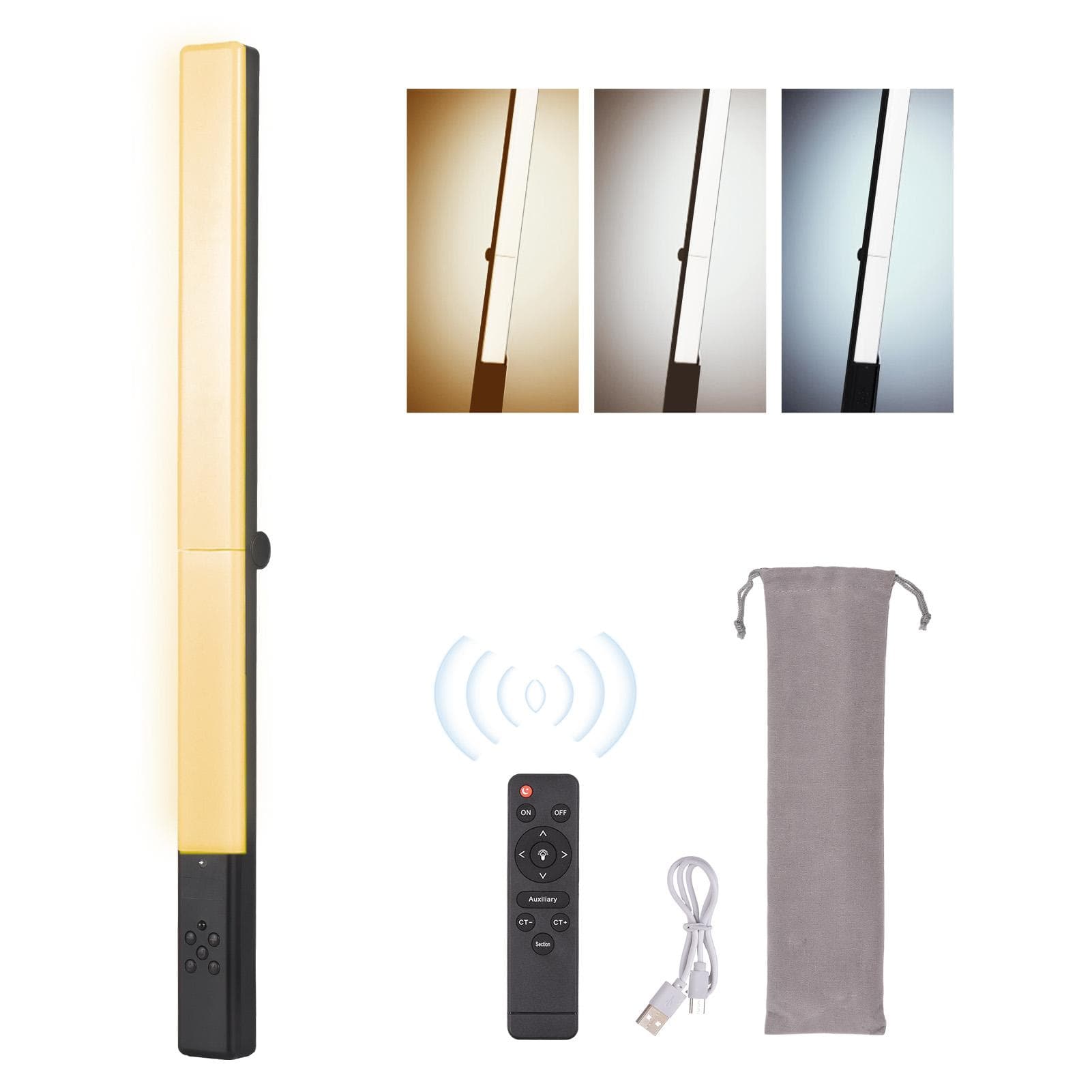 20W Bi-color Led Tube Lights Foldable Light Stick Handle LED Light 3200K-5500K Color Temperature black