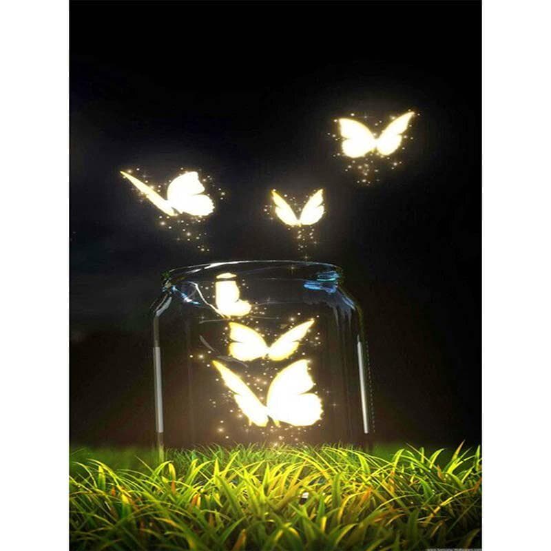 5D DIY Diamond Embroidery Diamond Painting Bottle Butterfly Cross Stitch Handmade Home Decoration 20X30CM