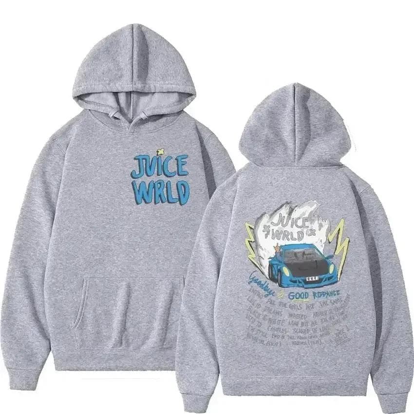 Male and female rapper Juice Wrld hooded sweatshirt city fashion sweatshirt popular hip-hop sweatshirt S