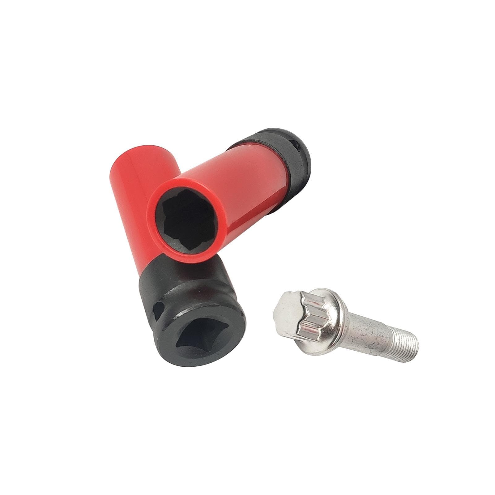 Lug Nut Socket Flower Design Replacement for Mercedes Benz 4218 Red & Black