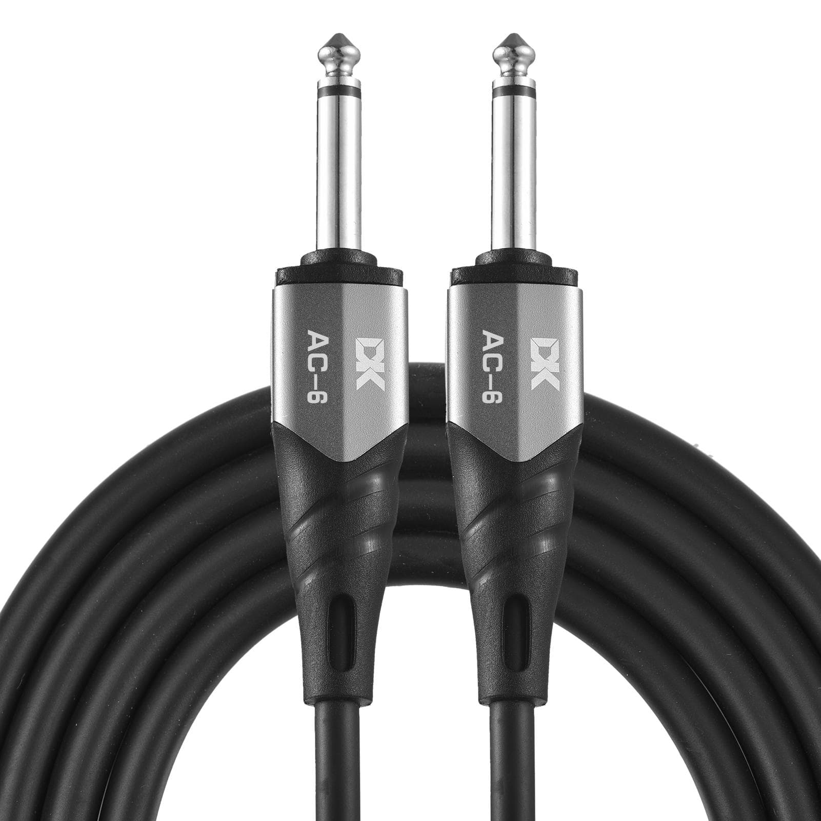 DK Guitar Connecting Cable 6.0 Meters 20ft Instrument Cable Noise Reduction Audio Cable 6.35mm Male AC-06