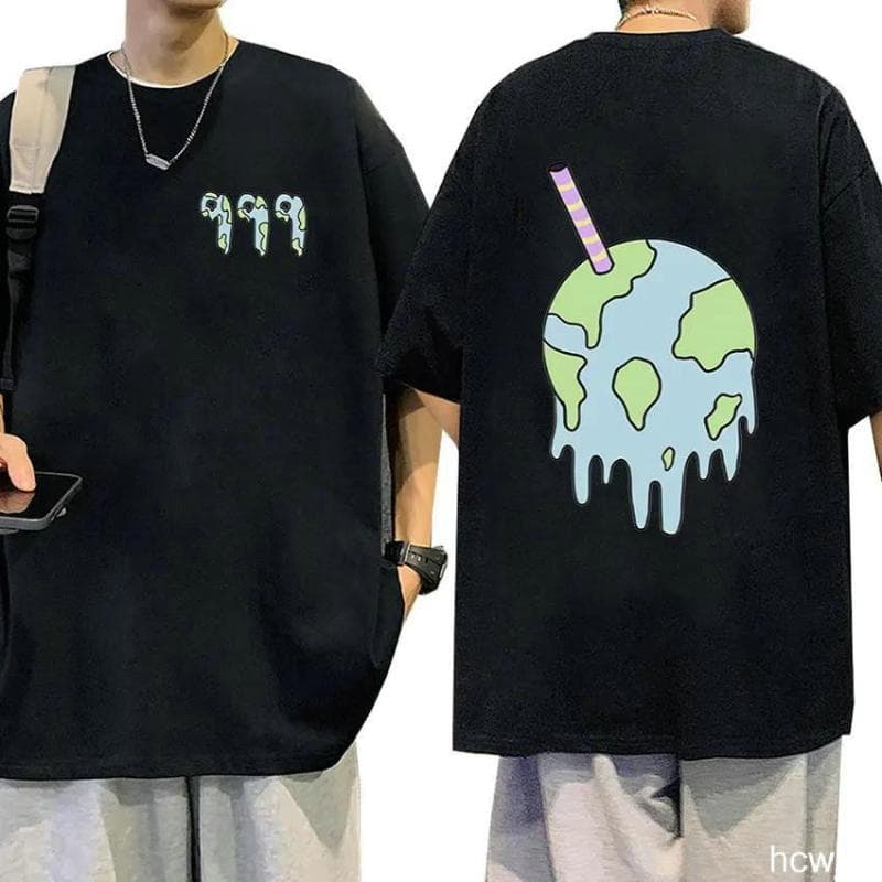 Rapper JUICE WRLD classic short sleeved printed T-shirt 2XL tan/black