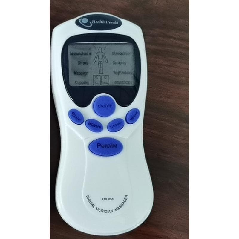 Multifunctional Digital Massager, Chinese and English Cross-border Meridian Therapy Instrument, Electronic Pulse Massager 1 drag 4 standard