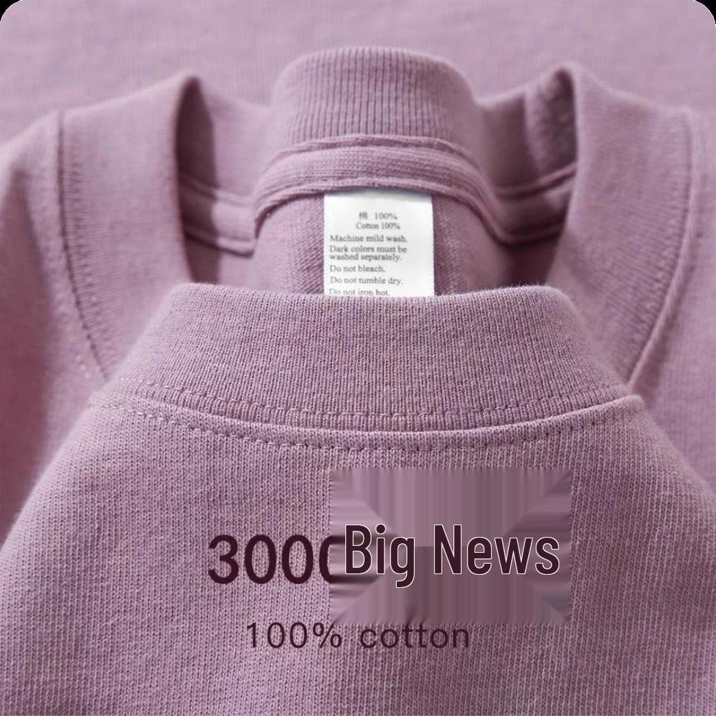 Unisex 500g Heavyweight Pure Cotton Gray-Green Short-Sleeve T-Shirt 3XL 200-220 lbs