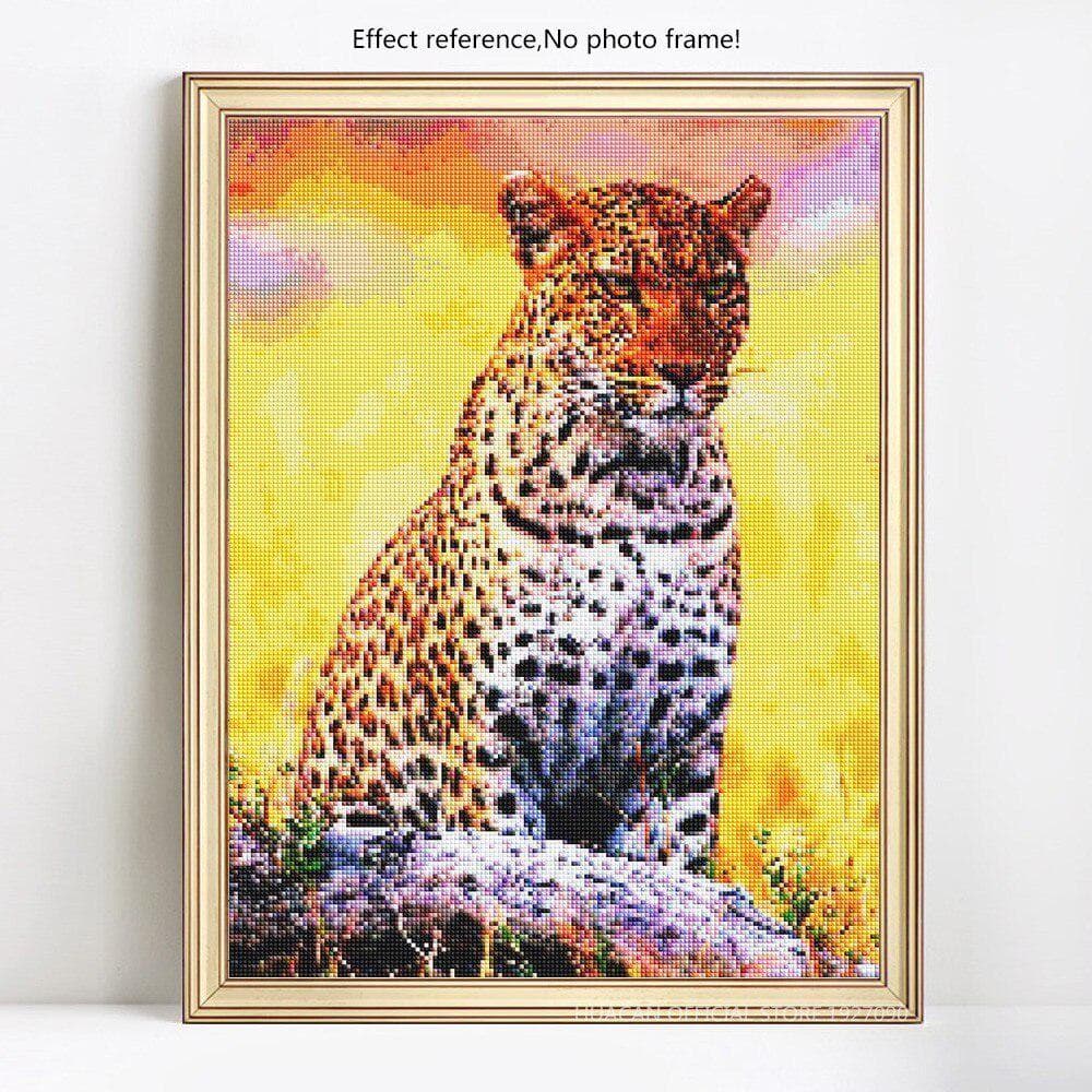 5D DIY Diamond Painting Full Round Animal Leopard Embroidery Sale Picture Rhinestone Diamond 20X30