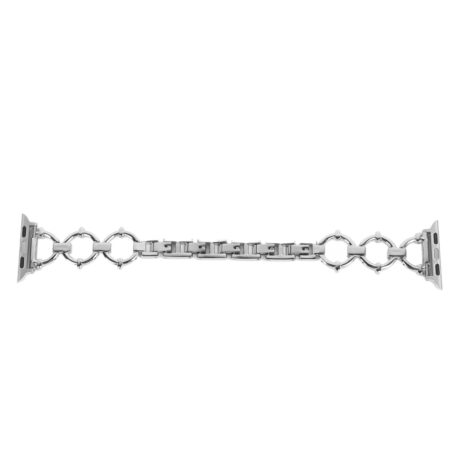 Silver O Chain Smartwatch Band Stainless Steel Watch Strap Bracelet 42mm 44mm 45mm 49mm Fit for