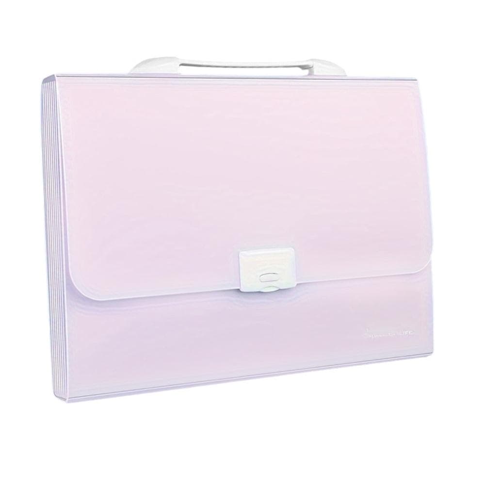 Accordian File Folder Organizer 13 Pockets Expanding File Case with Handle Waterproof Cover A4 purple