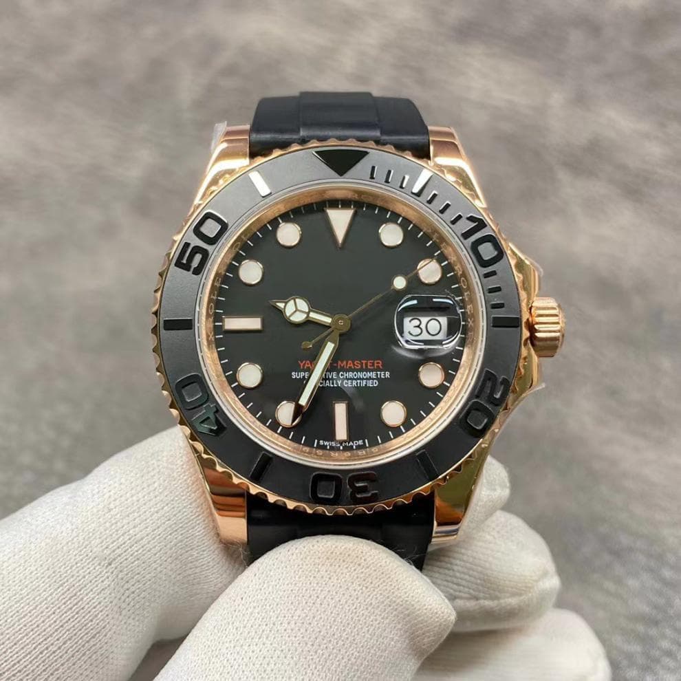 Rolex Yacht-Master 126622 Gray Luminous Calendar Mechanical Watch with Rubber Strap - Waterproof Sport Timepiece