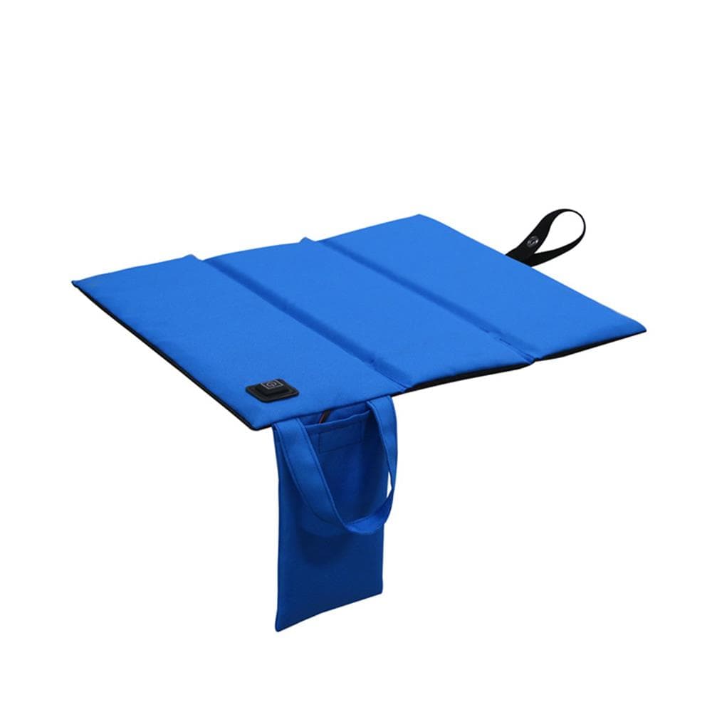 Outdoor USB Rechargeable Heated Seat Cushion Portable Folding Chair Seat Mat 3 Heating Levels blue