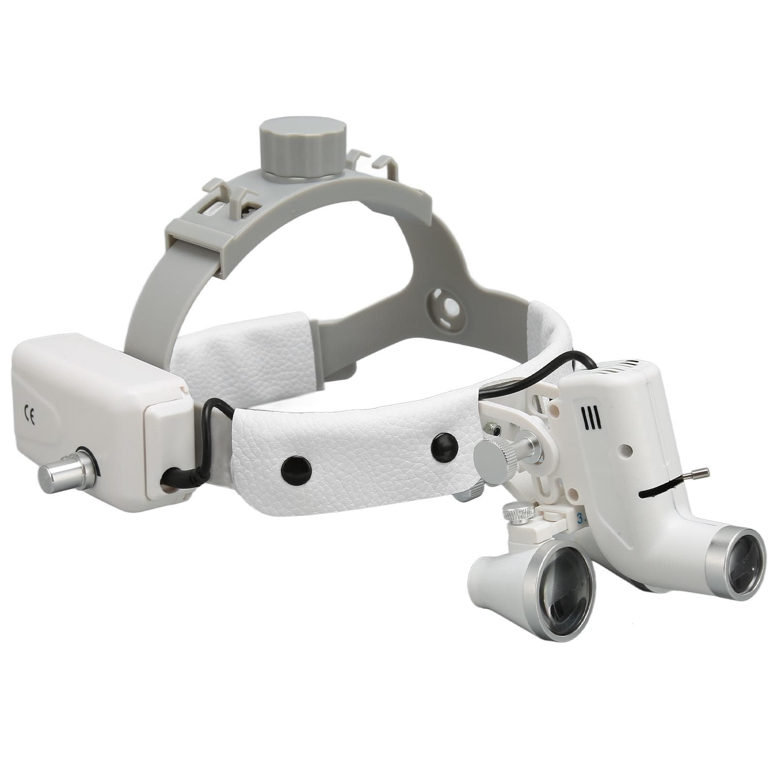 Dental LED Illuminated Headband Magnifier Binocular 3.5X 320 To 420mm LED Light Surgical Head EU PLUG