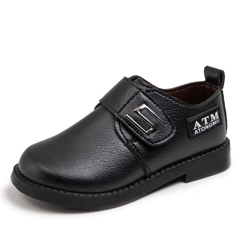 Children's Leather Shoes Spring Autumn Versatile Black Shoes for Boys Fashion Causal Kids Breathable School Performance Shoes 33 black