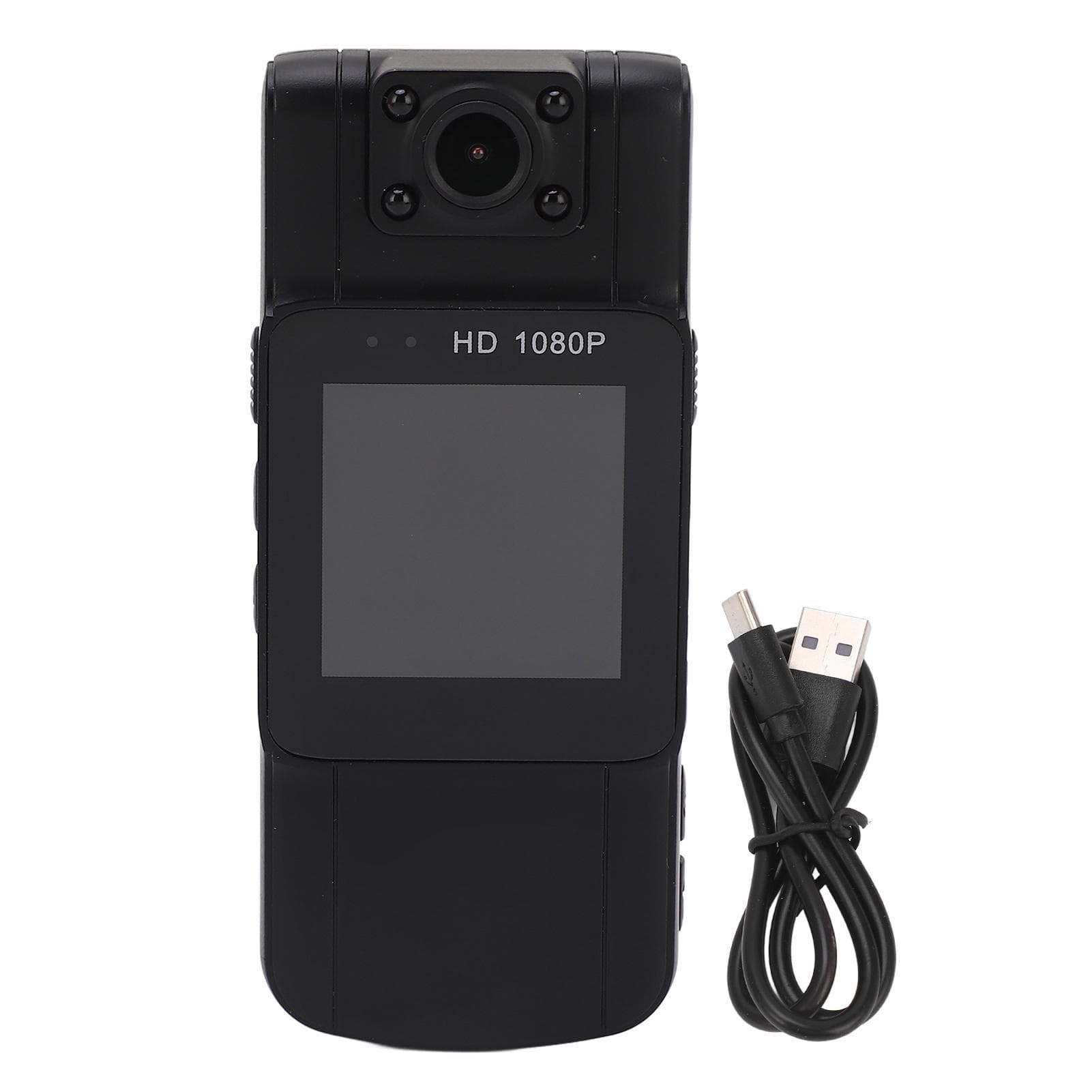 Mini Body Camera 1080P Infrared Night Vision Motion Detection 180 Degree Rotation Lens 1.54inch