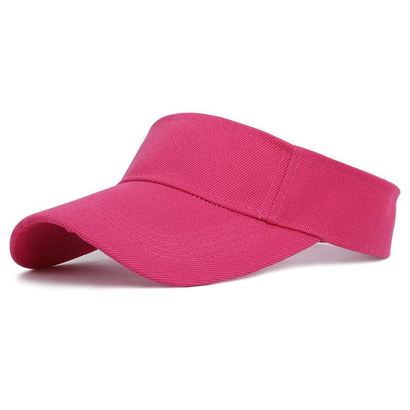 Summer Sun Hats Men Women Cotton Adjustable Visor UV Protection Top Empty Solid Sport Tennis Golf Running Sunscreen Baseball Cap Adjustable rose red