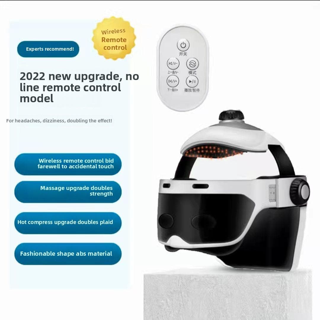 Electric Head Massager Household Scalp Automatic Hot Compress Relaxation Massager Headache Air Pressure Kneading Bluetooth Music