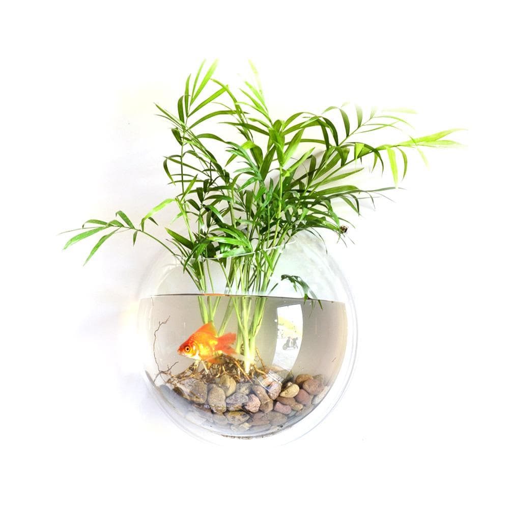 Home Decoration Wall Mount Fish Tanks Goldfish Bowl Acrylic Hanging Aquariums Flowerpot Flower Vase 230mm & type 2