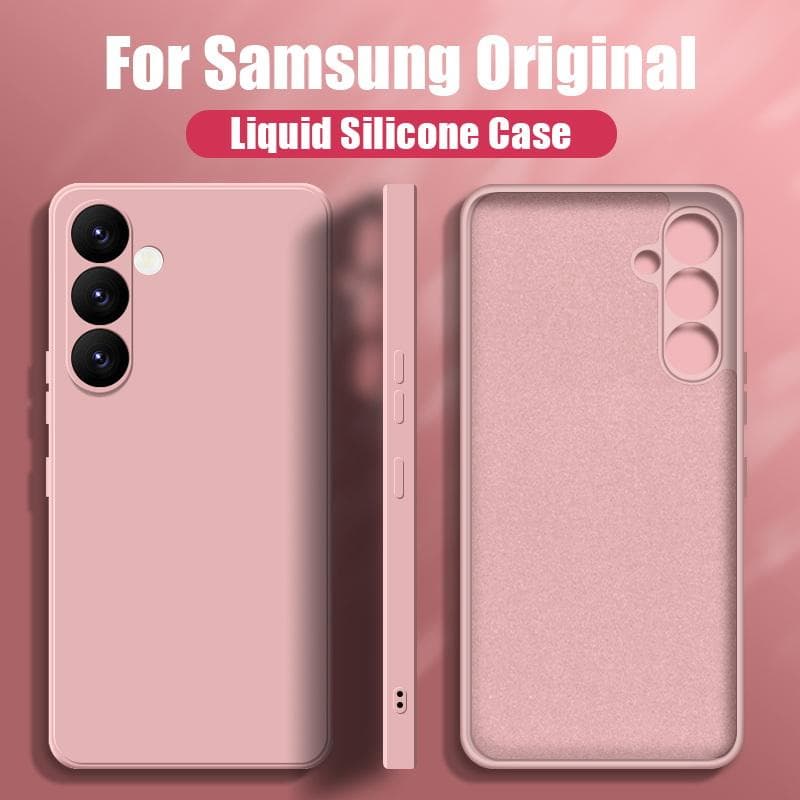 For Samsung A56 A16 A36 A55 A15 A35 A54 5G Case Liquid Silicone Phone Case For Samsung Galaxy S25 Ultra S24 FE S23 S22 S26 S21 A17 A37 A57 Cover Candy Samsung A17 pink