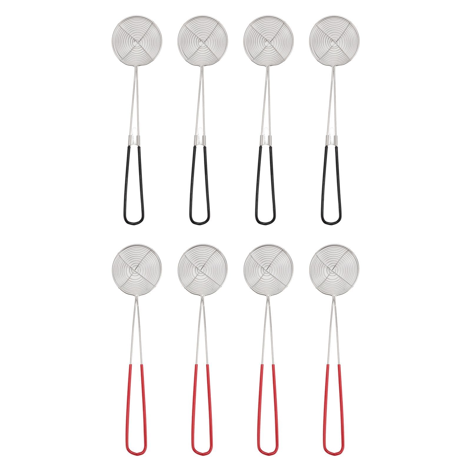 8PCS Hot Pot Strainer Spoons Stainless Steel Mesh Skimmer Scoops with Handle for Home