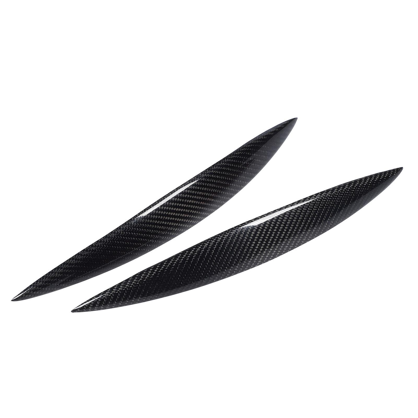 2pcs Carbon Fiber Headlight Eyebrows Left Right Glossy 3K Twill Weave Front Headlight Eyelid for