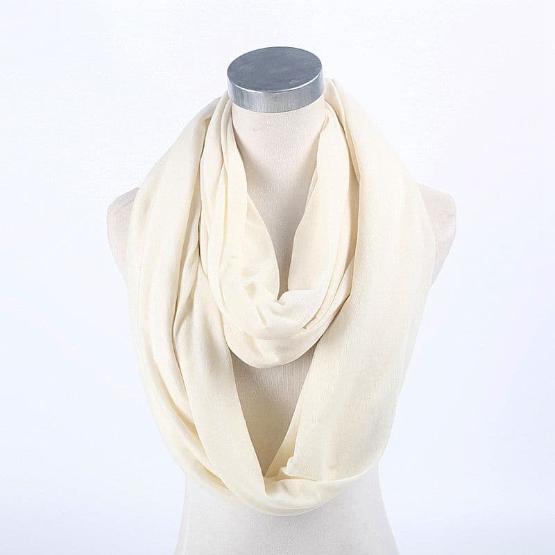 Soft Light Weight Infinity Scarf With Solid Colors Jersey Knit Solid Color Infinity Loop Ring Scarf Circle Scarf New beige