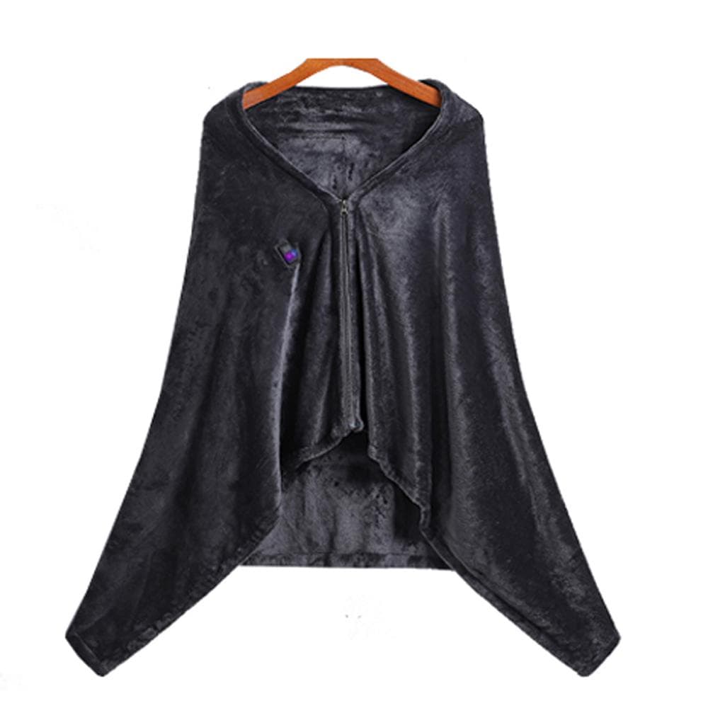 USB Electric Warm Heating Shawl Soft and Comfortable Blanket Winter Knees Body Warmer Home Office dark gray