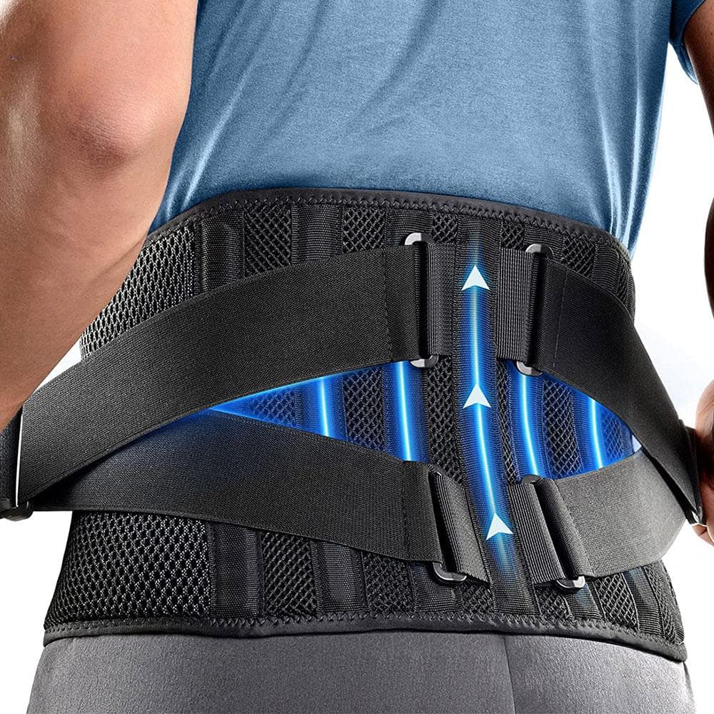 Back Brace Lower Back Pain Relief with 7 Stays Adjustable Back Support for Work Anti Skid Lumbar Support for Sciatica Scoliosis L/XL