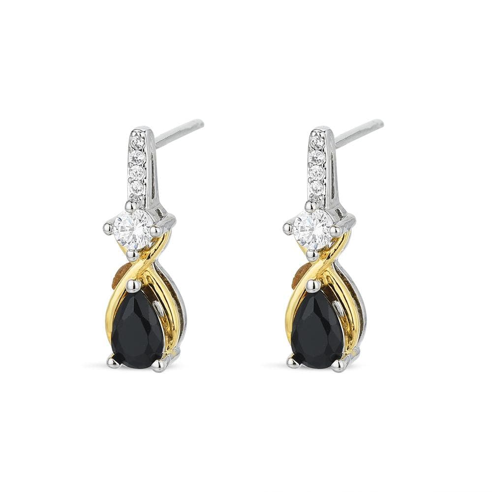 Black Stone Design Stud Earrings Jewelry