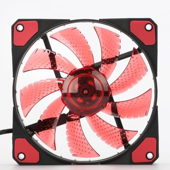 Ultra Silent Anti-vibration 15 Lights Round Computer Cooling Fan red