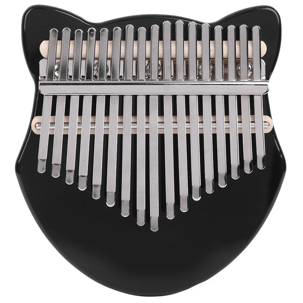 Kalimba Crystal Fox Shape Thumb Piano Kit 17 Key Beginner Music Instrument with BagBlack black