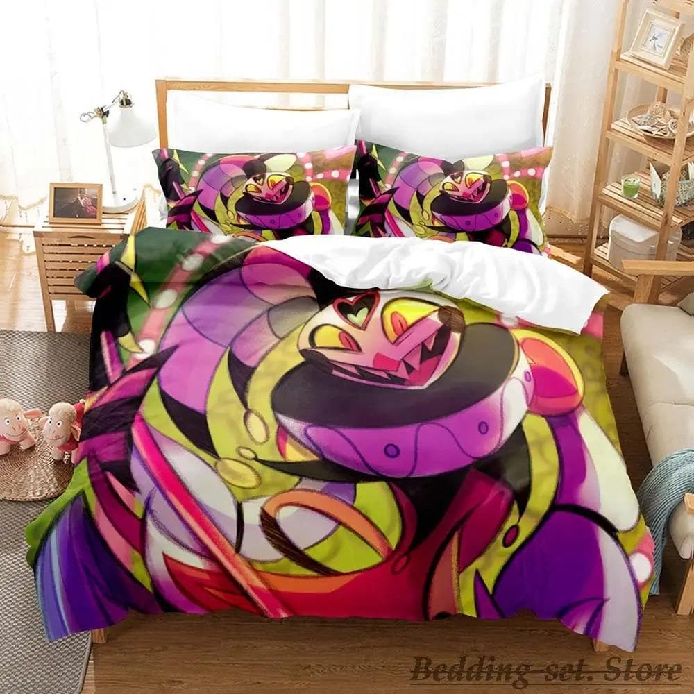 Fizzarolli Boss Bedding Set Single Twin Full Queen King Size Bed Set Adult Kid Bedroom Duvetcover Sets Anime Game Bed AU Single 140x210cm