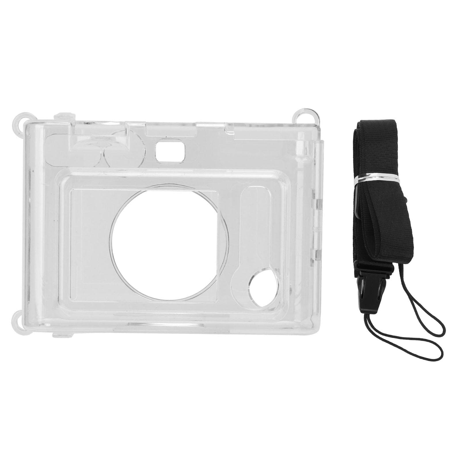 Camera Clear Case Transparent Protective Case with Shoulder Strap for Fujifilm Instax Mini Evo
