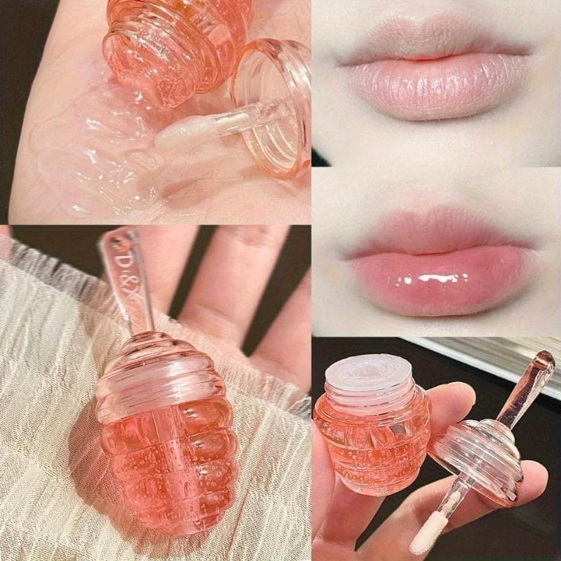 Honey Pot Lip Oil Fresh Fruit Lip Balm Long Lasting Moisturizing Clear Lip Oil Liquid Lipstick Lip Gloss Makeup Cosmetics peach