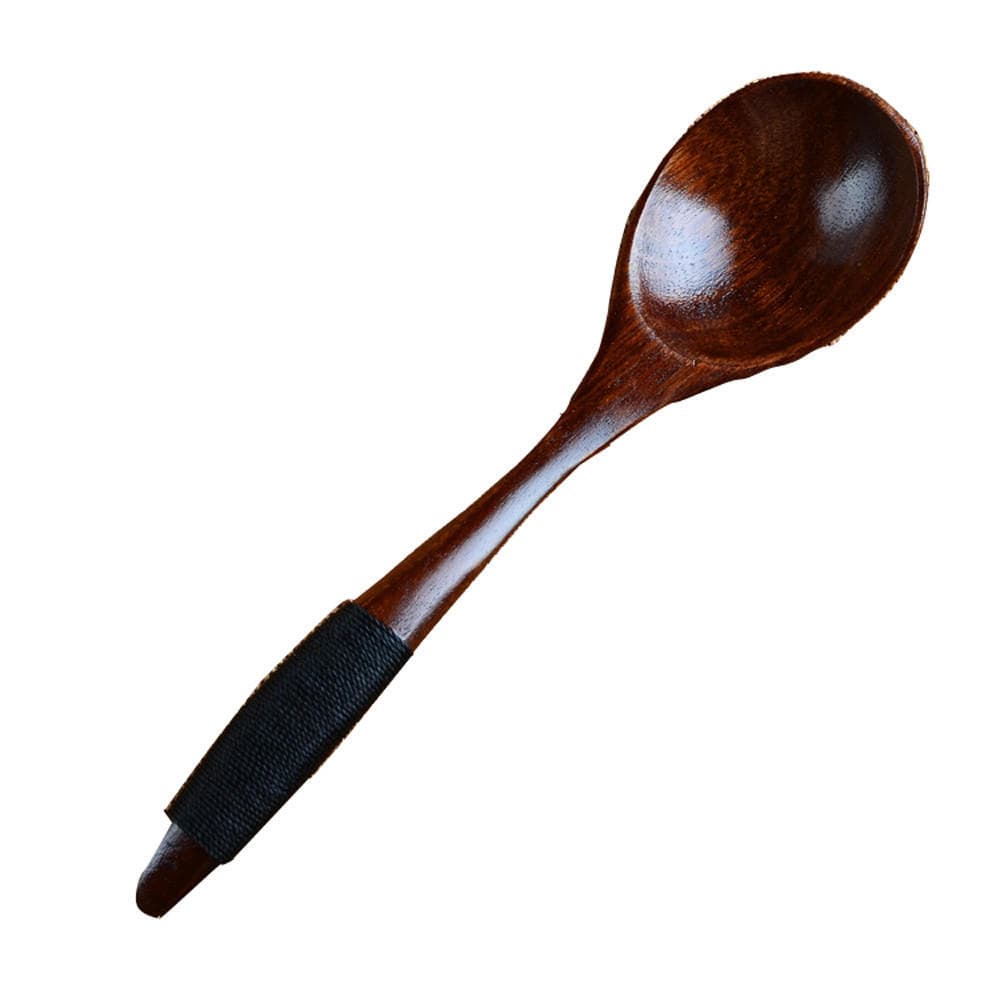 Wooden Spoon Small Cooking Scoop Teaspoon Catering Household Kitchen Accessories For Coffee Lamian Noodles Rice Corn Soup black