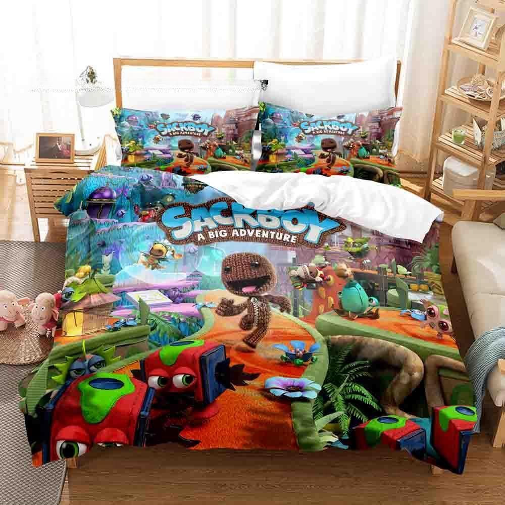 3d Print Game Sackboy: A Big Adventure Bedding Set Single Twin Full Queen King Size Bed Set Adult Kid Bedroom Duvet cover Sets AU Single 140x210cm