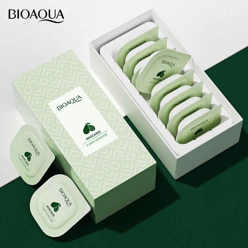 Avocado Sour Mud Mask Gentle Hydrating Cleansing Oil-controlling and Cleansing Small Pudding Smear Mask 8pcs green