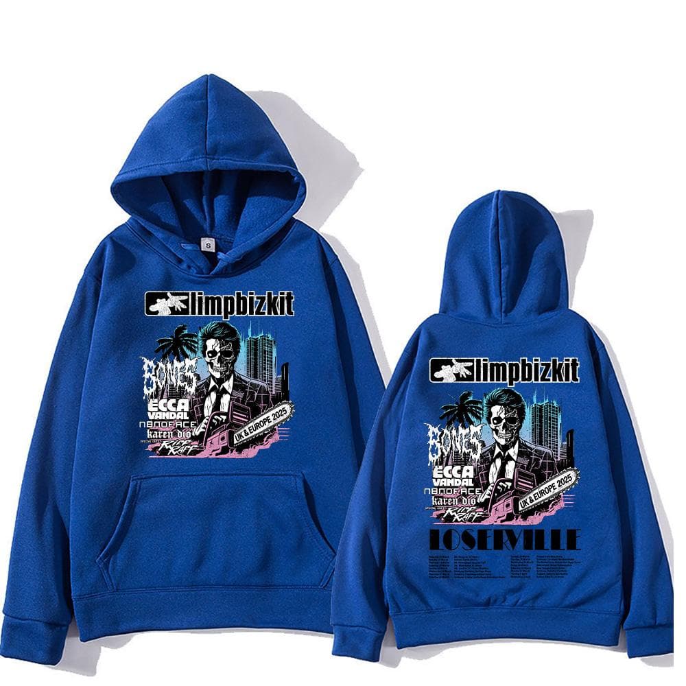Limp Bizkit Pullovers UK and Europe Tour Graphic Printing Sweatshirts Men Women Oversized Clothing High Street Casual Pullovers M