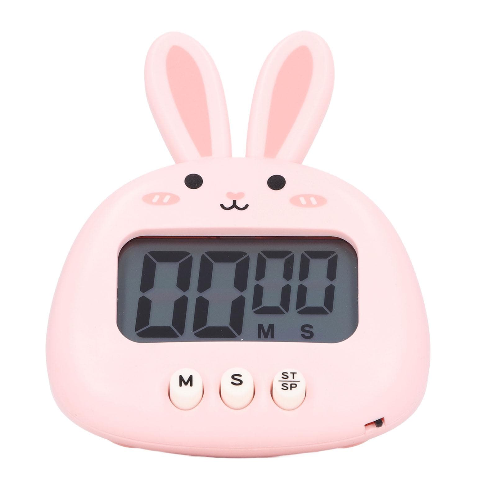Cartoon Digital Timer ABS Portable Lightweight Simple To Use Cute Cartoon Timer for Kitchen Cooking Rose