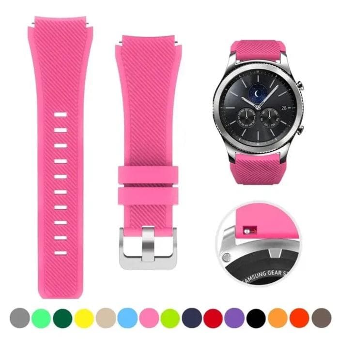 20mm 22mm Band For Samsung Galaxy Watch 3 4 5 6 46mm 42mm Gear S3/ Sport Active 2 Silicone Bracelet For Huawei GT 4 3 2/2e Strap 20mm barbie pink