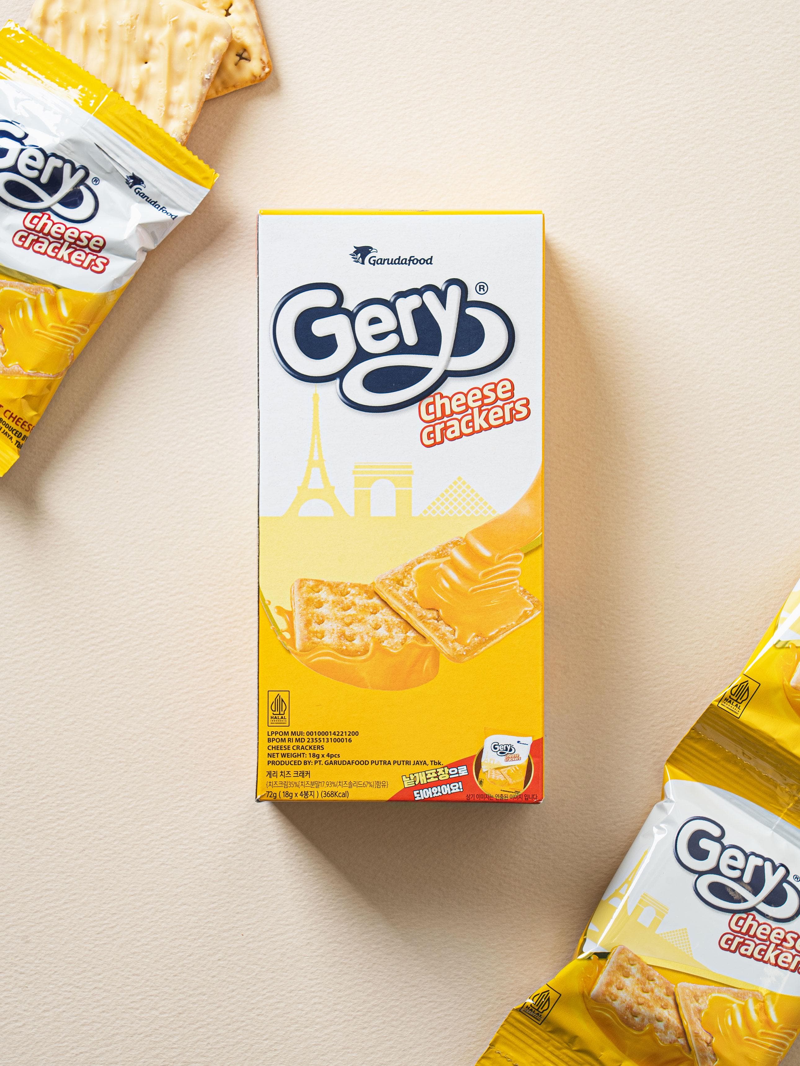 Gery Cheese Cracker 72g - Savory Snack Biscuit 3ea