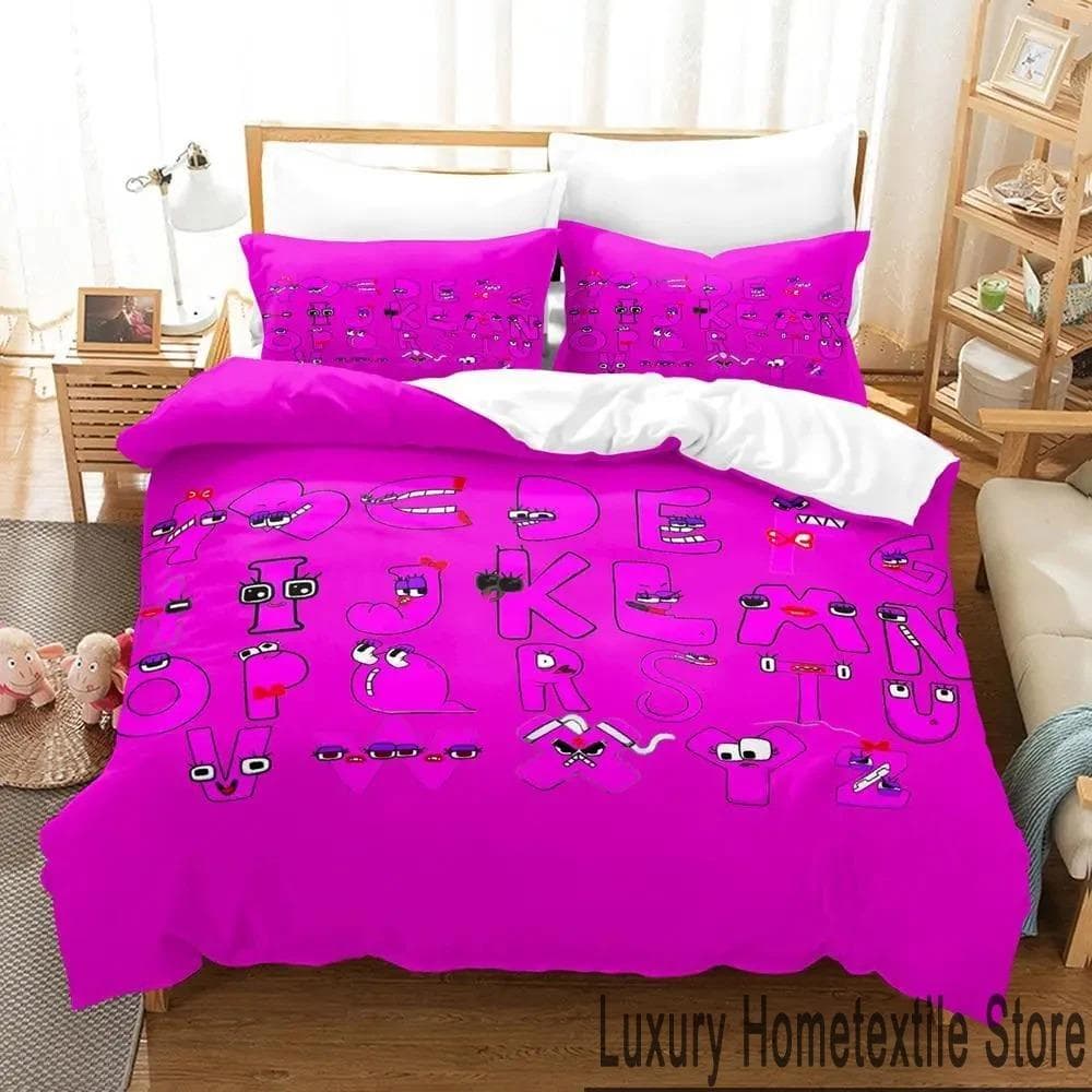3D Print Cartoon Alphabet Lore A-Z Bedding Set Boys Girls Twin Queen King Size Duvet Cover Pillowcase Bed boys Adult 70x133cm 2pcs