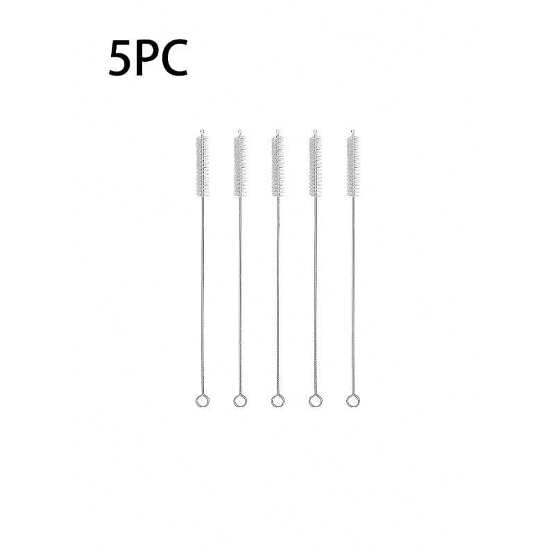Straw Brush, Nipple Cleaning Brush, Stainless Steel Narrow Gap Brush, Baby Bottle Brush, Keyboard Brush, Small Hair Brush, Water Cup Tube 5pc multicolour