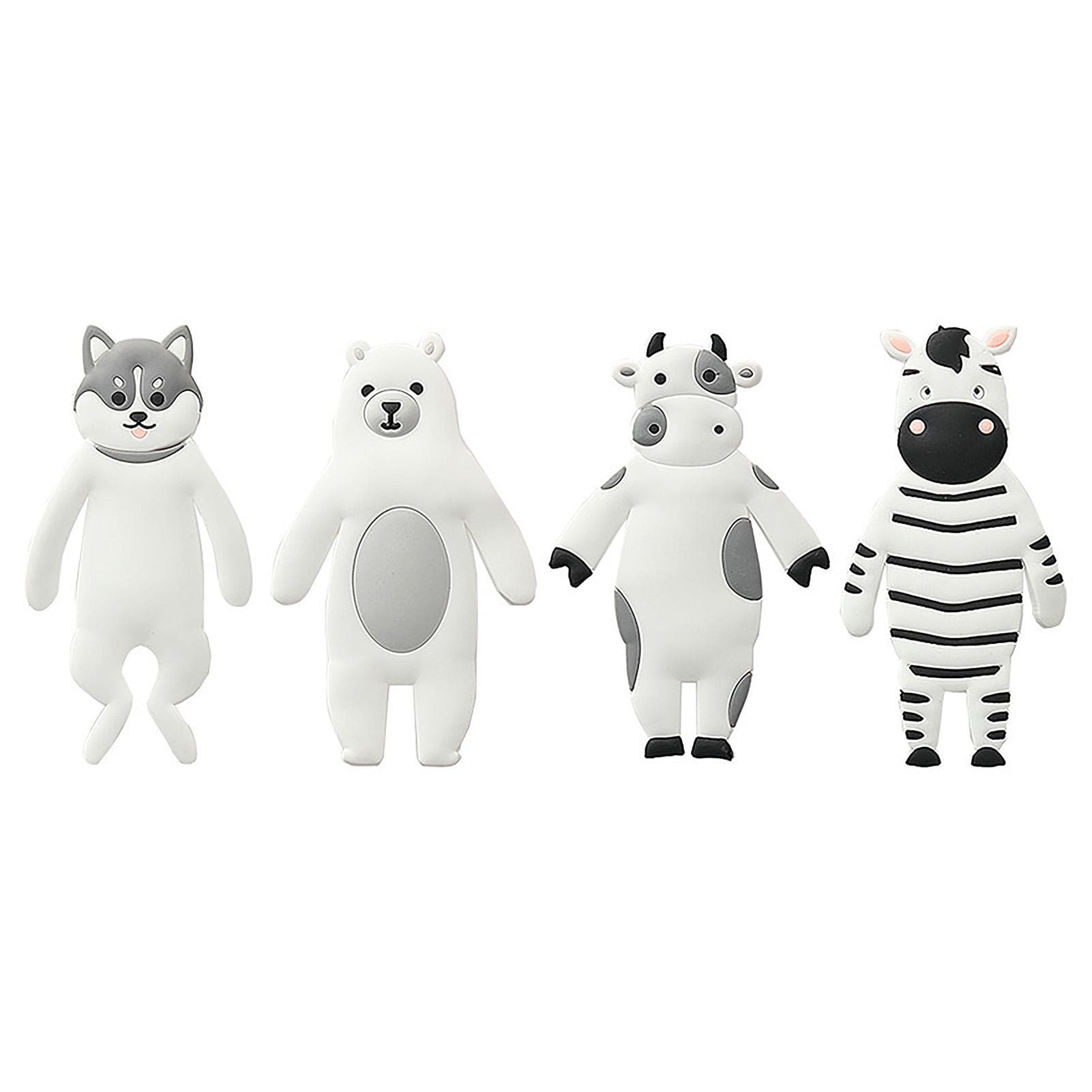 4Pcs Adhesive Hooks Animal Style Bendable Reusable Safe Durable Multifunction Coat Hook for Home