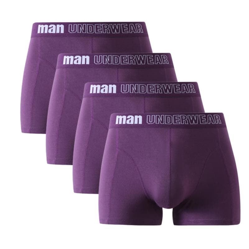 4 Pieces Men's Underwear Boxers Colorful Shorts Boy Undies Panties Big Size M L XL 2XL 3XL 4XL 5XL 6XL 7XL 3XL purple