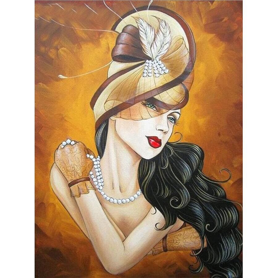 Needlework 5D DIY Diamond Painting Beauty Woman Diamond Embroidery Cross Stitch Red Lip Rhinestone 20X30CM