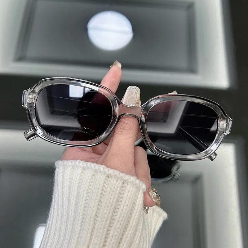 Vintage Oval Sunglasses Women Men Retro Punk Mirror Rectangle Designer Sun Glasses Fashion Brand Oculos De Sol Other