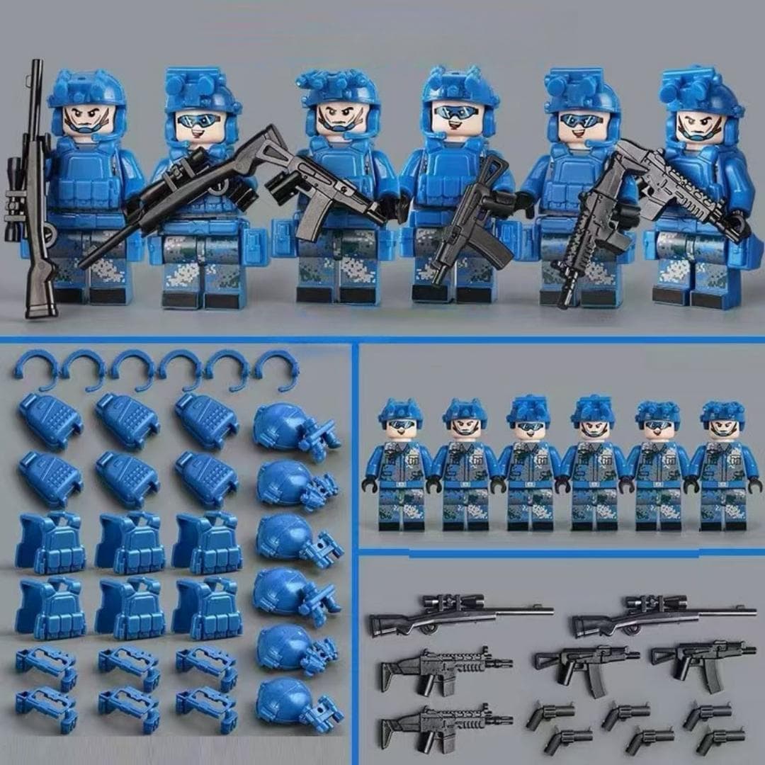 Military Special Forces Minifigures Building Blocks SWAT Ghost Commando Police Soldiers Army Action Figure Weapons Bricks Kids Toy Birthday Gifts No Box