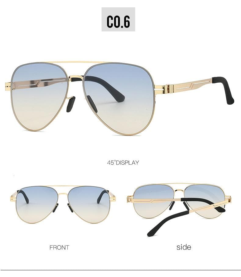 Classic Big Frame Pilot Sunglasses for Men UV400 Anti-reflective Gradient Lens Fashion Design