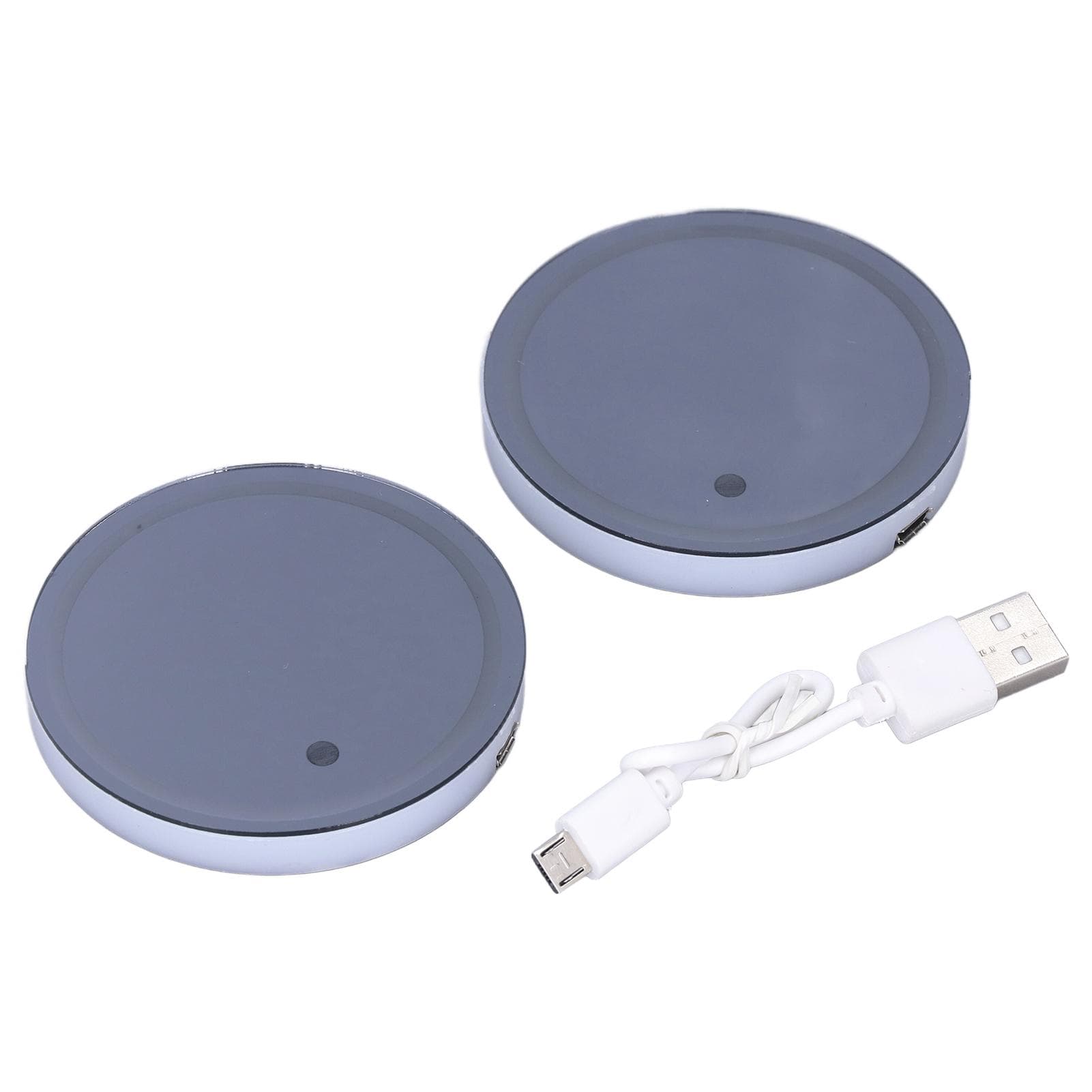 2PCS Car LED Atmosphere Light Cup Holder Mat 7 Colors 3 Modes USB Charging IP67 Waterproof Anti